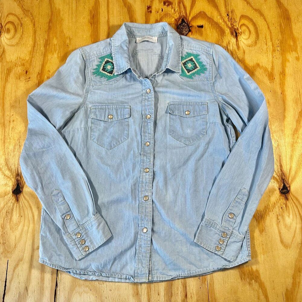 Lucky Brand Western Beaded Shirt Size Small